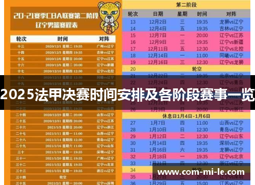 2025法甲决赛时间安排及各阶段赛事一览