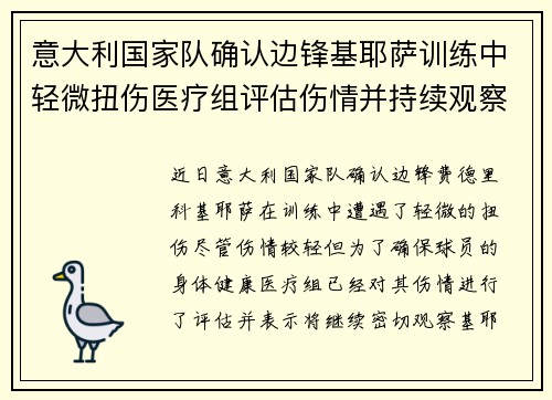 意大利国家队确认边锋基耶萨训练中轻微扭伤医疗组评估伤情并持续观察